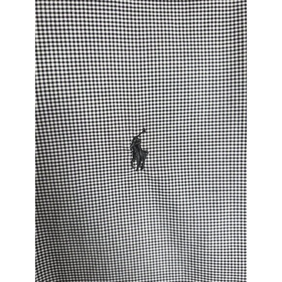 Ralph Lauren Mens Black/White Check Button Down Slim Fit Shirt 15 1/2 (32/33) - Picture 3 of 5